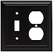 Franklin Brass Architectural (1-Pack) Single Switch/Duplex Combo Matte Black 2-Gang Combination Wall Plate Electrical Outlet Covers 64213