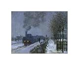 Train In The Snow by Claude Monet. Art Print Poster 14 inches width by 11.5 inches height. Highest Quality Art Poster Print