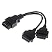 VIMVIP 16 pin OBD2 OBDII Splitter Extension Cable Male to Dual Female Y Cable (OBD Splitter Cable)