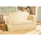 100% Cotton - 2 Piece Loveseat Slipcover - Natural by Sure Fit
