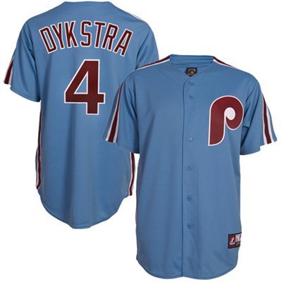 Majestic Lenny Dykstra Philadelphia Phillies Replica Cooperstown Throwback Jersey - Light Blue (Large)