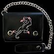 Black Vinyl Embroidered Panther Chain Wallet by Sourpuss Black Vinyl Embroidered Panther Chain Wallet by Sourpuss