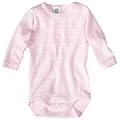 Sanetta 320722 - Body langarm, geringelt, Organic Cotton rosewater rosa