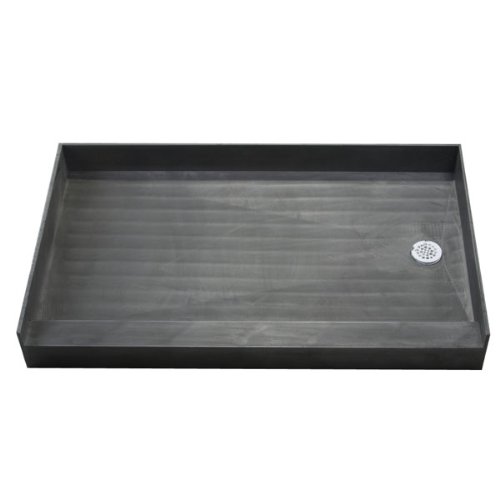 Tile Ready Shower Floor 3754R-PVC-TY. 37 '' D x 54 '' W, black