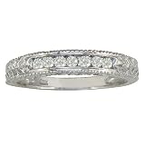 10K White Gold Antique,Diamond Anniversary Ring 1/8ct tw. (sizes 5 -9)