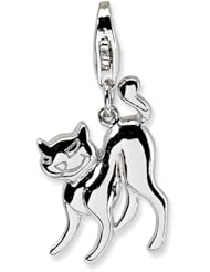 Sterling Silver Scary Cat with w/Lobster Claw Clasp Clasp Charm