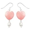FOJO's Faceted Genuine Rose Quartz Heart Earrings