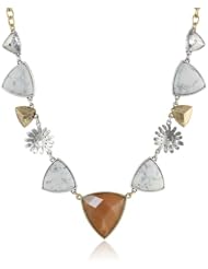 Lucky Brand "Adorn You" Two-Tone Set Stone Turquoise Collar Choker Necklace, 19"