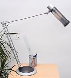 Tischlampe Schreibtischlampe Tischleuchte, silber/schwarz, H=90cm