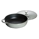 Staub 1262918 Bräter rund, mit gusseisernem Deckel, 28 cm, graphitgrau
