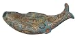 Chinese porcelain fish "box" - hand painted, country blue paisley design