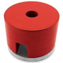 Cast Alnico 5 Button Magnet With Keeper, 1" Diameter, 5/8" Thick, 7/32" Center Hole (Pack of 1)