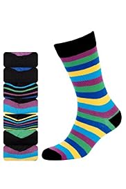7 Pairs of Freshfeet™ Cotton Rich Rainbow Striped Socks