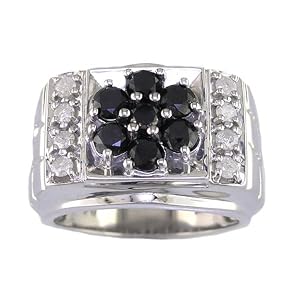 2.60 Ct. Men's Black & White Diamond Ring With Antique Finish AAA Clarity