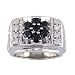2.60 Ct. Men\'s Black & White Diamond Ring With Antique Finish AAA Clarity