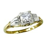 14K Antique Diamond Engagement Ring, circa 1940s