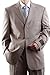 Men's Single Breasted 3 Button Tan Super 150's Wool Feel Dress Suit