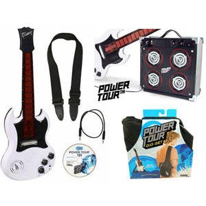 Childrens Toyshop  Toys : Power Tour 3 Piece Electronic Guitar Set White