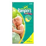 Pampers Baby Dry Diapers Size 1, 8-14 lbs, Jumbo 50 ea