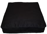 Black Faux Suede Floor Cushion 70cm x 70cm x 18cm - Zipped Removable Outer, Hollow Fibre Filled Inner