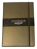 Grandluxe Bronze Platinum Monologue Ruled Notebook, Large, 5.5 x 8.3 Inches