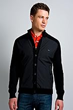 Long Sleeve Full Zip Sweater Cardigan with Nylon Panels