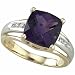 Two Tone Adorable Amethyst and Diamond Ring