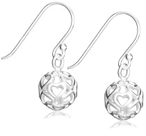 Silver Filigree Ball Drop Earrings