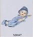 Heidi Ott Miniature Baby in a Blue Hand Crocheted Onesie