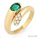 Bulgari Made in Italy Indulgent Ring with 0.85 CTW Precious Stones - Genuine Super Clean round Diamonds and Emerald Made of 18K Yellow Gold