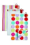 Typhoon Bright Dot Set of 3 Cotton Tea Towels with Magnetic Tab