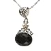 Handmade Black Onyx, Pearl & Silver Pendant Necklace