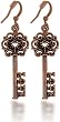 HOT HOT HOT Antique Skeleton Key Dangle Vintage Copper Earrings by Lavishy
