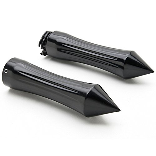 KratorÂ® Spiked Black Motorcycle Handlebar Hand Grips (1") Hand Handlebar Grips Grip Black Grips Fits Cruisers Choppers Harley Davidson Suzuki Kawasaki Yamaha Honda w/ 1" inch Throttle Grips Bar Ends