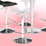 Chintaly 7043-AS-CLR Adjustable Swivel Stool with Acrylic Seat in Clear