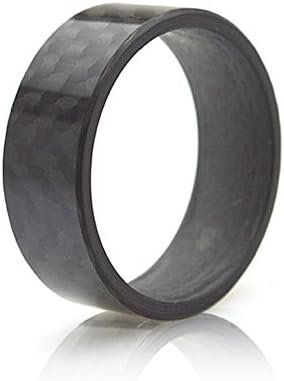 Men's Pure Carbon Fiber Ring Wedding Band 9mm (7.5)