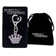 PURELY CHARMING Pet Charm / Pendant with Handset Swarovski Crystals - Imperial Crown, Light Rose Pink