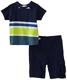 Splendid Littles Baby-boys Infant Block Stripe Tee And Short Set, Flippers, 3-6 Months