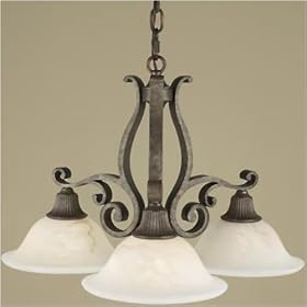 Murray Feiss F1982 3PBR Seville Three-Light Downlight Chandelier in Peruvian Bronze and... by Murray Feiss