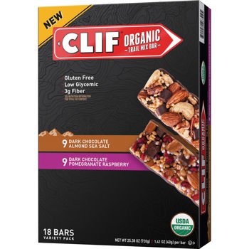 Clif Trail Mix Bar (9 Dark Chocolate Almond Sea Salt & 9 Dark Chocolate Pomegranate Raspberry)