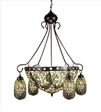 Floral Art Glass Chandelier - 30W Sweet Pea 4 Lt Chandelier With Invert