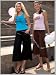 Gaucho Pants - Ladies Cotton/Spandex Casual Gaucho Pant, Medium, Black