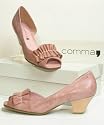 Extravaganter Comma Leder Pumps rosa