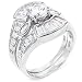 Sterling Silver Cubic Zirconia CZ Wedding Engagement Ring Set