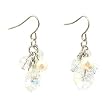 Earrings - E13 - Swarovski Crystal Heart & Pearl Cluster ~ Clear AB