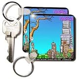 Londons Times Funny Medicine Cartoons - Viagra Towers -Always Tallest Bldg In Town- - Key Chains