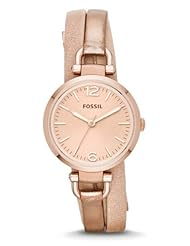 Fossil Georgia Three-Hand Leather Watch - Two-Tone Es3411