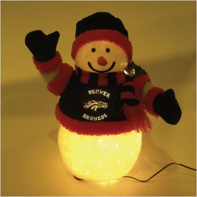 Denver Broncos Fiber Optic Snowman
