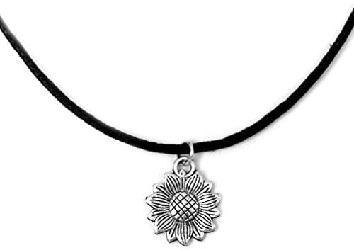 Single Strand Sunflower Charm Choker Necklace