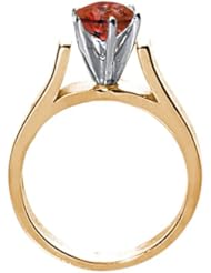 0.80 Ct Round Green SI1/SI2 Diamond 14K Yellow Gold Ring